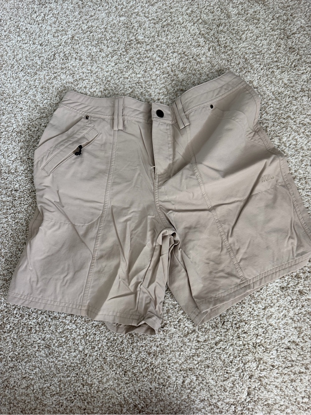 Women’s Beige Athletic Cargo Shorts
